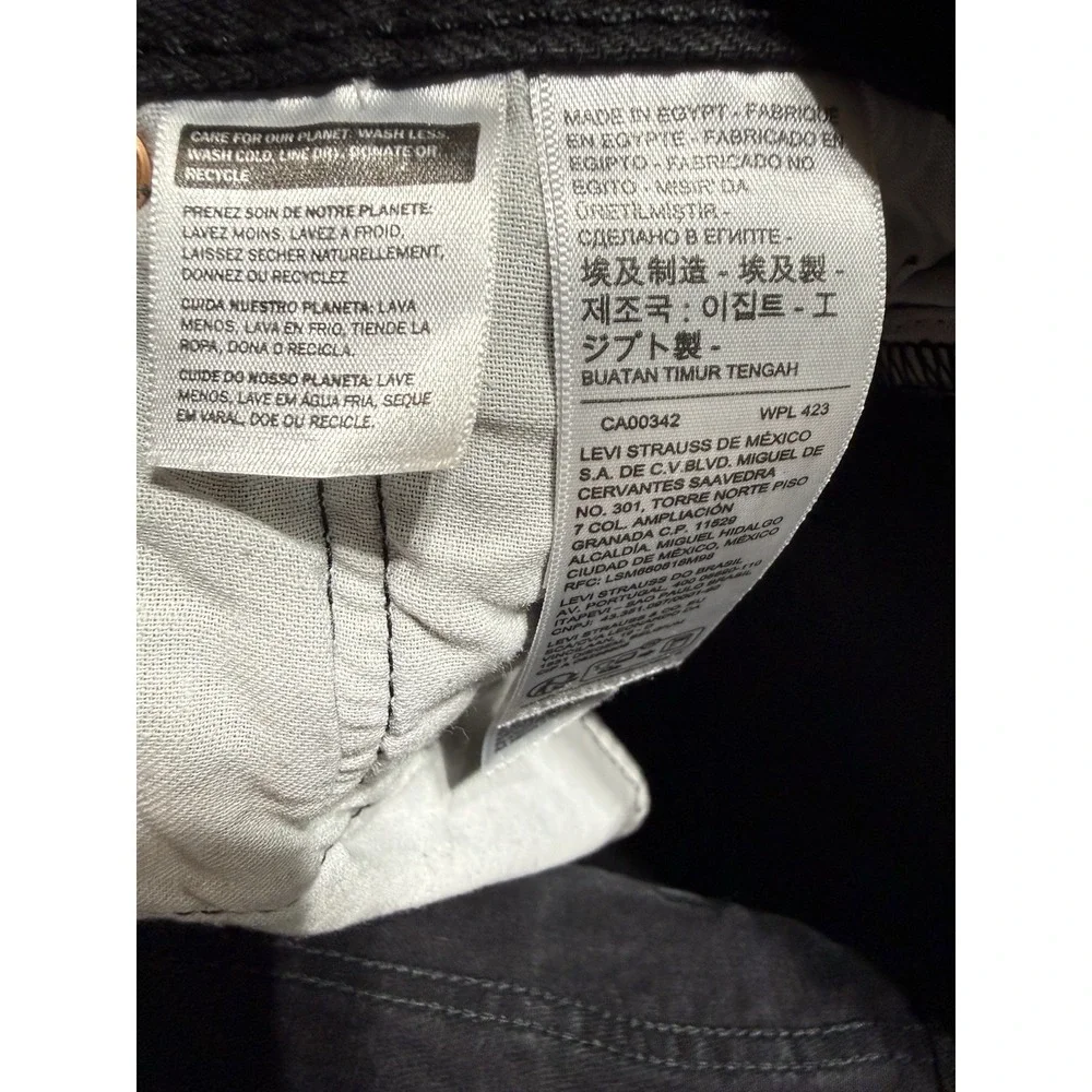 Levi's 501 Original Fit Jeans Men's W34 L32 Black Button Fly 100% Cotton
